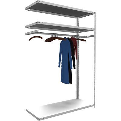 Hofe Garderoberegalsystem - Verstellbar, Stahl, Hellgrau RAL 7035 Hofe Garderoberegalsystem - Verstellbar, Stahl, Hellgrau RAL 7035