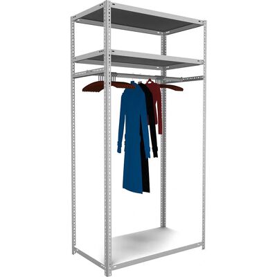 hofe Modell 2000x1000x600 mm Hellgraue Garderoberegal - Garderoberegal-System hofe Modell 2000x1000x600 mm Hellgraue Garderoberegal - Garderoberegal-System