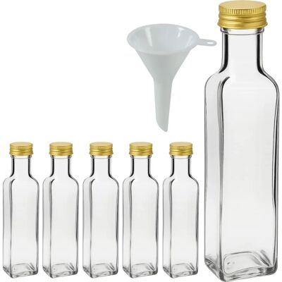 MIKKEN Viva Flasche-Set - 6 Flaschen mit Schraubverschluss, 500 ml, Trichter inklusive MIKKEN Viva Flasche-Set - 6 Flaschen mit Schraubverschluss, 500 ml, Trichter inklusive