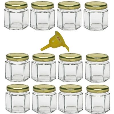 VIVA HAUSHALTSWAREN GG1060047/12/X - Mini Marmeladengläser, 47ml, goldene Deckel - Produkttyp VIVA HAUSHALTSWAREN GG1060047/12/X - Mini Marmeladengläser, 47ml, goldene Deckel - Produkttyp
