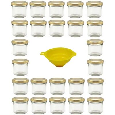 VIVA HAUSHALTSWAREN G1130125/24T/X - Petits pots, 125ml, Entonnoir jaune, Fermeture hermétique VIVA HAUSHALTSWAREN G1130125/24T/X - Petits pots, 125ml, Entonnoir jaune, Fermeture hermétique