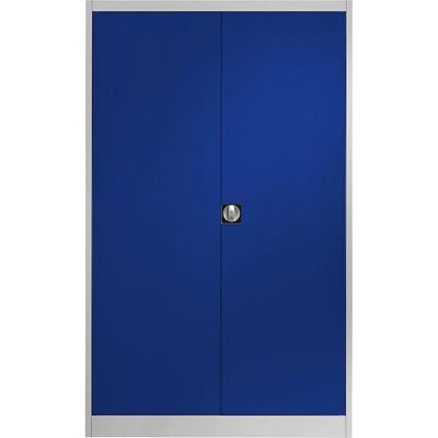 Mauser Stahlschrank - 4 Regale - 1200mm Breit - Hellgrau / Ultramarin Mauser Stahlschrank - 4 Regale - 1200mm Breit - Hellgrau / Ultramarin