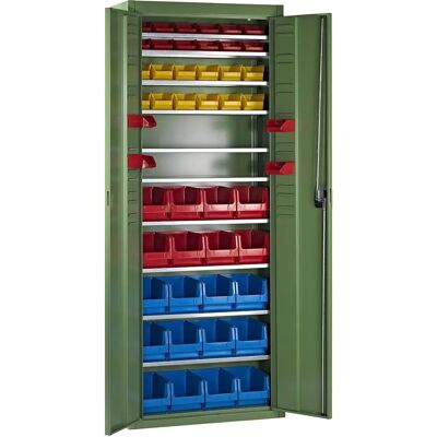 Mauser Lager-Schrank - 1740x680x280mm, 48 Boxen, Resedagrün Mauser Lager-Schrank - 1740x680x280mm, 48 Boxen, Resedagrün
