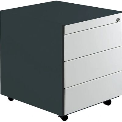 Mauser Rollcontainer - Stahlblech, 3 Schubladen, Anthrazitgrau / Hellgrau Mauser Rollcontainer - Stahlblech, 3 Schubladen, Anthrazitgrau / Hellgrau