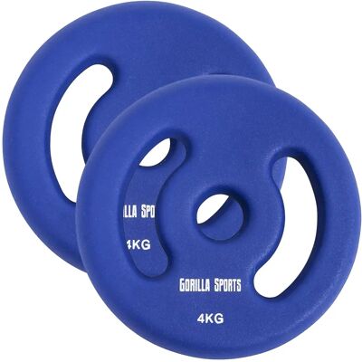 Gorilla Sports Mörkblå 4kg neopren viktplatta - Viktplattor Gorilla Sports Mörkblå 4kg neopren viktplatta - Viktplattor