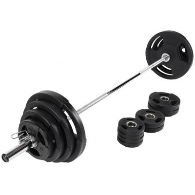 Gorilla Sports Viktlyftningsset - Trigrip 50mm - 130kg Gorilla Sports Viktlyftningsset - Trigrip 50mm - 130kg