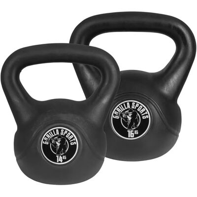 Ensemble de Kettlebell en Ciment Gorilla Sports - 17-30kg - Publicité Ensemble de Kettlebell en Ciment Gorilla Sports - 17-30kg - Publicité