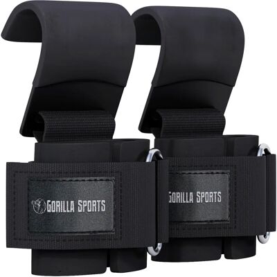 Gorilla Sports Hantelhaken - GRIP Haken - Schwarz/Weiß - Krafttraining Gorilla Sports Hantelhaken - GRIP Haken - Schwarz/Weiß - Krafttraining