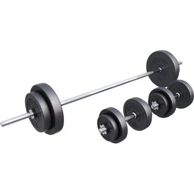 Gorilla Sports 60 kg Sats - Dummbelförsättningar och Stav Gorilla Sports 60 kg Sats - Dummbelförsättningar och Stav