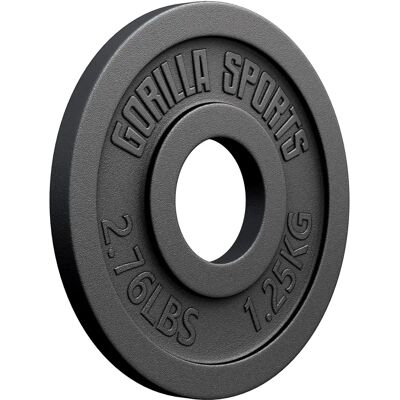 Gorilla Sports Disque de Poids - 51mm, Fonte, Plusieurs poids - Publicité Gorilla Sports Disque de Poids - 51mm, Fonte, Plusieurs poids - Publicité
