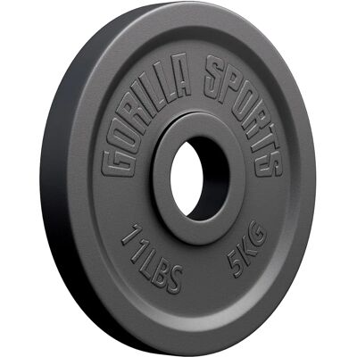 Disque de poids Gorilla Sports - 51mm, Fonte, 1,25-25kg - Publicité Disque de poids Gorilla Sports - 51mm, Fonte, 1,25-25kg - Publicité