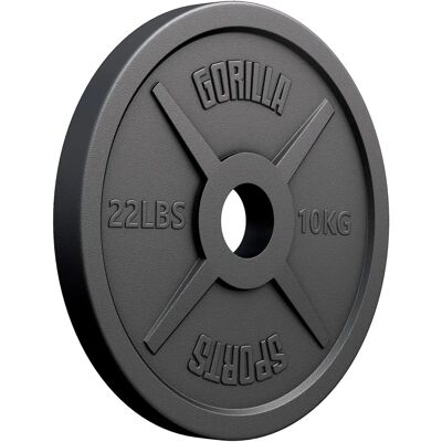 Gorilla Sports Disque de Poids en Fonte Noire - Olympique 50/51mm - 1,25-25kg - Publicité Gorilla Sports Disque de Poids en Fonte Noire - Olympique 50/51mm - 1,25-25kg - Publicité