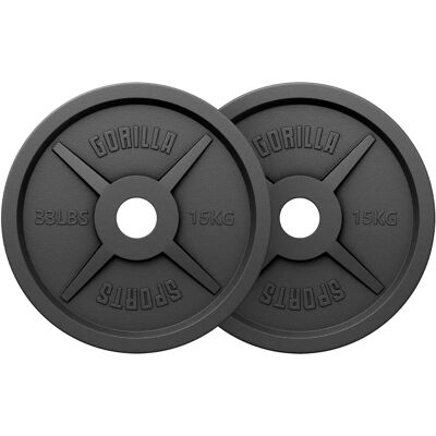 Disque de poids Olympia 30 kg Gorilla Sports - Entraînement de force - Publicité Disque de poids Olympia 30 kg Gorilla Sports - Entraînement de force - Publicité