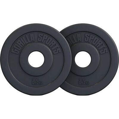 Plaques de poids en ciment Gorilla Sports - 51mm, 2x2,5-15kg - Publicité Plaques de poids en ciment Gorilla Sports - 51mm, 2x2,5-15kg - Publicité