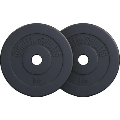 Gorilla Sports Podstawowe Talerze z Cementu - 51mm, 2x2,5-2x15kg Gorilla Sports Podstawowe Talerze z Cementu - 51mm, 2x2,5-2x15kg