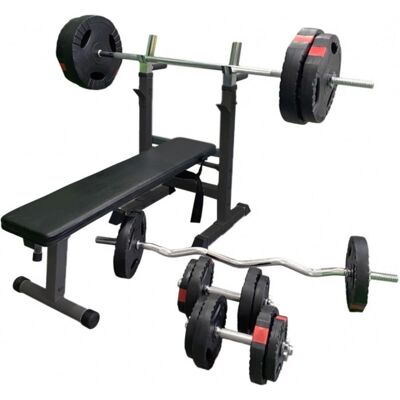 Gorilla Sports Viktträningsbänk - Justerbar, Fällbar, 200kg Max Gorilla Sports Viktträningsbänk - Justerbar, Fällbar, 200kg Max