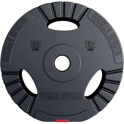 Gorilla Sports Pro 51mm Trigrip Viktplatta - 1,25-15 kg Gorilla Sports Pro 51mm Trigrip Viktplatta - 1,25-15 kg