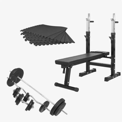 Gorilla Sports Svart Bänkpress - Justerbart Viktsystem för Hemgym Gorilla Sports Svart Bänkpress - Justerbart Viktsystem för Hemgym