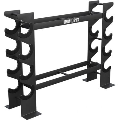 Support à haltères Gorilla Sports PRO - 300kg, 2 étagères - Publicité Support à haltères Gorilla Sports PRO - 300kg, 2 étagères - Publicité