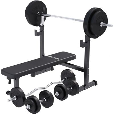 Gorilla Sports - Bench Press 2.0 BLACK - 170cm sztanga Gorilla Sports - Bench Press 2.0 BLACK - 170cm sztanga