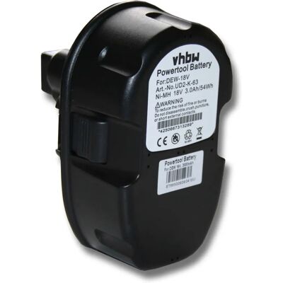 Batería vhbw para Dewalt - 18V 3000mAh NiMH Negra Batería vhbw para Dewalt - 18V 3000mAh NiMH Negra