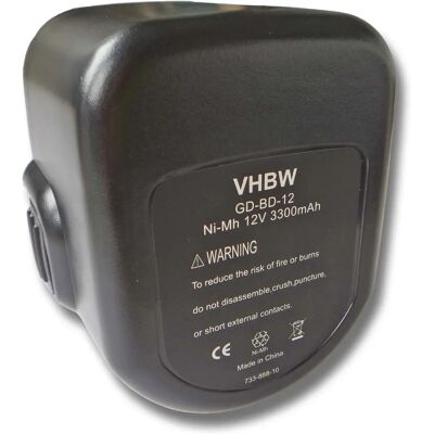 vhbw Batteria Black & Decker - 12V 3000mAh NiMH vhbw Batteria Black & Decker - 12V 3000mAh NiMH