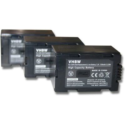 Batteries pour caméscopes Hitachi vhbw - Pack de 3 Batteries pour caméscopes Hitachi vhbw - Pack de 3