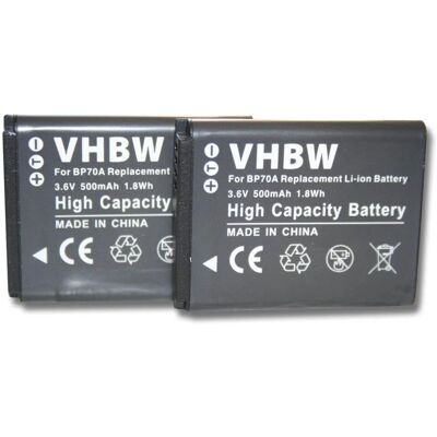 Batterie pour Appareil Photo vhbw - 3.6V 500mAh - Pack de 2 Batterie pour Appareil Photo vhbw - 3.6V 500mAh - Pack de 2