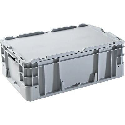 Caixa de armazenamento industrial Kaiserkraft - 40L, Cinza/Verde - Empilhável 400kg Caixa de armazenamento industrial Kaiserkraft - 40L, Cinza/Verde - Empilhável 400kg