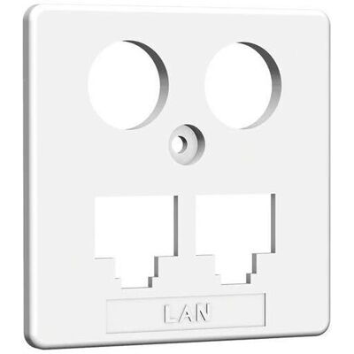 HomeWay G0401-C021 Weiß Glänzend Modular-Jack Zentralplatte - Modular-Jack HomeWay G0401-C021 Weiß Glänzend Modular-Jack Zentralplatte - Modular-Jack