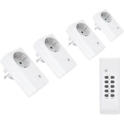 CONECTO Ensemble de prises télécommandées - 4 prises et 1 télécommande - 1100 W - multiprise - Publicité CONECTO Ensemble de prises télécommandées - 4 prises et 1 télécommande - 1100 W - multiprise - Publicité