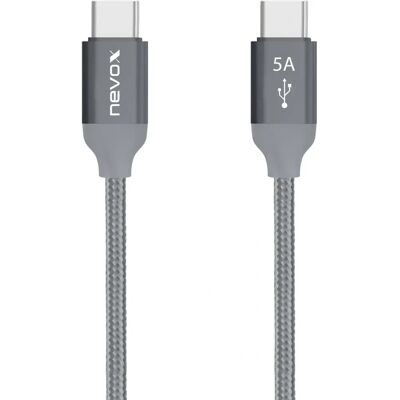 Nevox USB-kabel - 1m Grå/Sølv Nevox USB-kabel - 1m Grå/Sølv