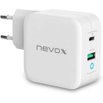Nevox 1889 - Innenbereich - AC - Weiß - Schnelles Laden - Mobilgeräteladegerät Nevox 1889 - Innenbereich - AC - Weiß - Schnelles Laden - Mobilgeräteladegerät