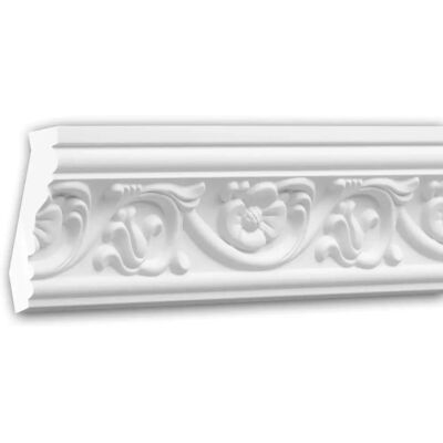 Profhome Decor White Rigid Polyurethane Cornice Moulding - 150181 Profhome Decor White Rigid Polyurethane Cornice Moulding - 150181