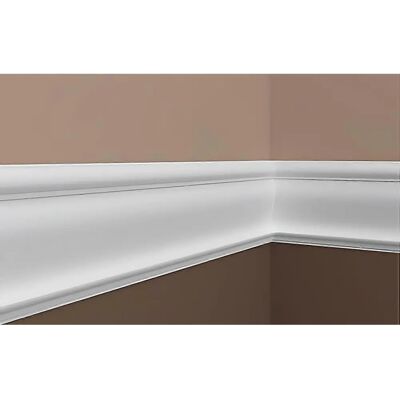 Profhome 151367 Wandleiste - Weiß - Leicht, Robust - 200cm x 2,4cm x 12,4cm Profhome 151367 Wandleiste - Weiß - Leicht, Robust - 200cm x 2,4cm x 12,4cm
