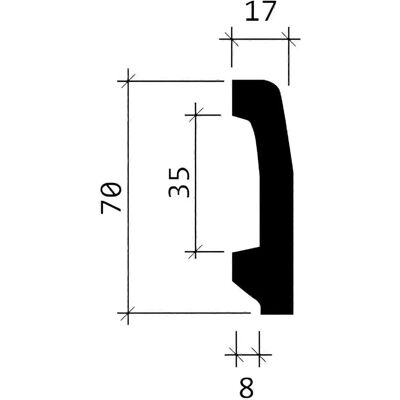 Profhome Decor Weiß Skirting - Starre Polyurethan-Schaum - 200cm x 1.7cm x 7cm Profhome Decor Weiß Skirting - Starre Polyurethan-Schaum - 200cm x 1.7cm x 7cm