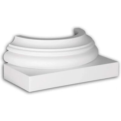 Profhome 447101 White Half Column Base - Lightweight, Sturdy, Exterior-Ready Profhome 447101 White Half Column Base - Lightweight, Sturdy, Exterior-Ready