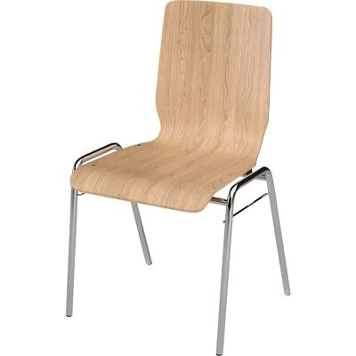 Silla apilable de madera natural NUKI - Silla de comedor Silla apilable de madera natural NUKI - Silla de comedor