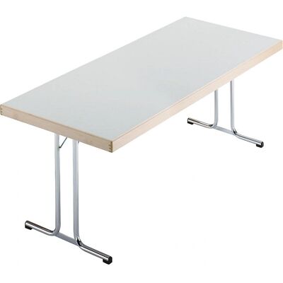 Mesa plegable Kaiserkraft, patas en doble T, gris claro - Mesas plegables Mesa plegable Kaiserkraft, patas en doble T, gris claro - Mesas plegables