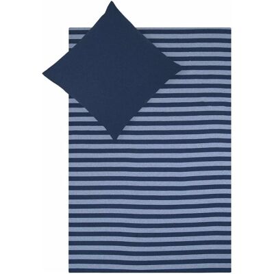 Traumschlaf - Melange-Stripe Marine - Blau - Bettwäsche-Set Traumschlaf - Melange-Stripe Marine - Blau - Bettwäsche-Set