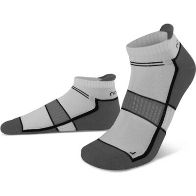 Normani Unisex Lauf-Socken - 4er Pack - Grau, Schwarz, Weiß - Sportsocken Normani Unisex Lauf-Socken - 4er Pack - Grau, Schwarz, Weiß - Sportsocken