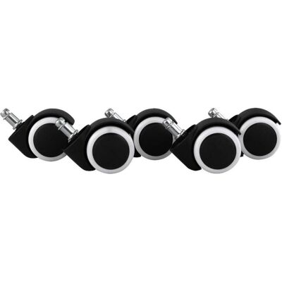 Ruote da ufficio Amstyle 11mm diametro 50mm per pavimenti duri - Confezione da 5 Ruote da ufficio Amstyle 11mm diametro 50mm per pavimenti duri - Confezione da 5
