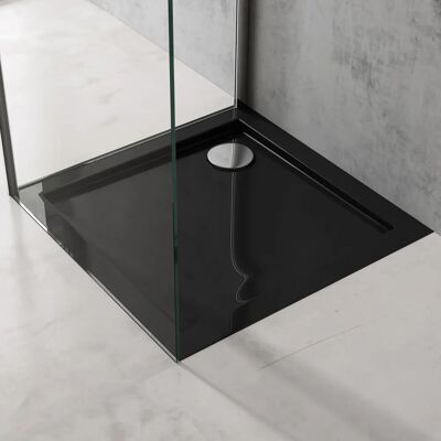 Doporro Faro1W 80x80x4 Bandeja de ducha de acrílico - Negro Doporro Faro1W 80x80x4 Bandeja de ducha de acrílico - Negro