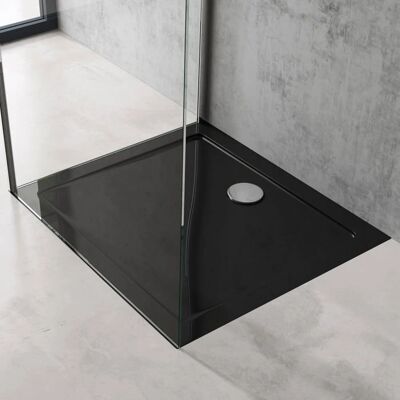 Revestimiento de ducha rectangular en acrílico negro Doporro - 70x90cm Revestimiento de ducha rectangular en acrílico negro Doporro - 70x90cm