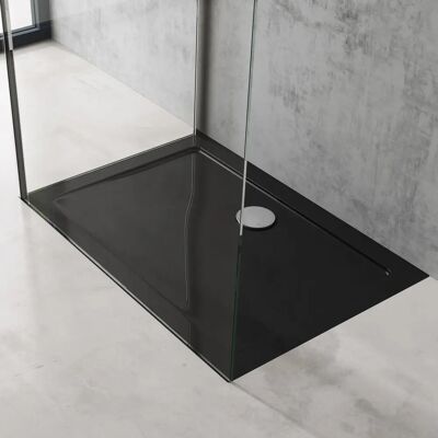 Doporro Bandeja de Ducha Rectangular en Acrílico Negro - Ducha Doporro Bandeja de Ducha Rectangular en Acrílico Negro - Ducha