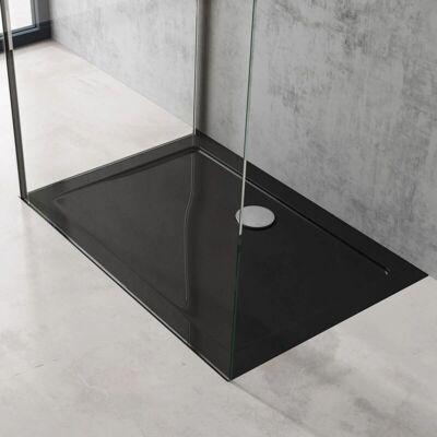 Plato de ducha acrílico negro 70x100cm - Rectangular - Instalación sencilla Plato de ducha acrílico negro 70x100cm - Rectangular - Instalación sencilla