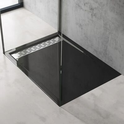 SOGOOD Bañera de ducha acrílica 80x120cm negra - Nivel o elevada SOGOOD Bañera de ducha acrílica 80x120cm negra - Nivel o elevada