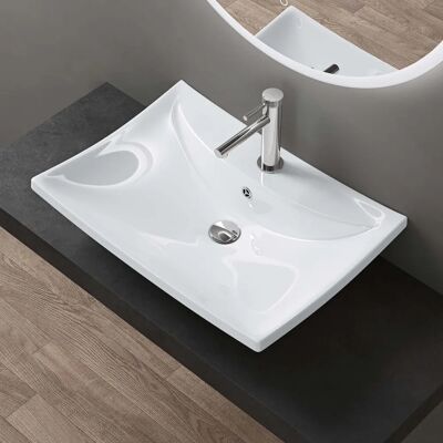 Doporro Bianco Nano Lavabo Rettangolare a Parete - Lavabo in Ceramica per Bagno Doporro Bianco Nano Lavabo Rettangolare a Parete - Lavabo in Ceramica per Bagno
