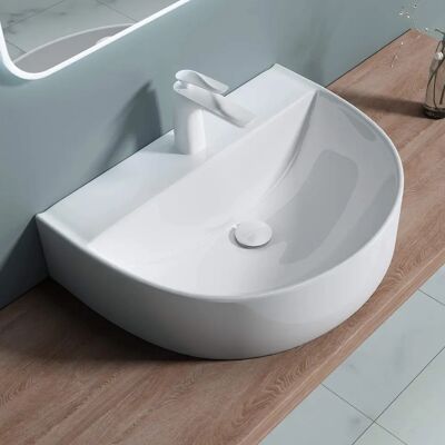 Doporro Lavabo in ceramica bianca semi-circolare - Bagno Doporro Lavabo in ceramica bianca semi-circolare - Bagno