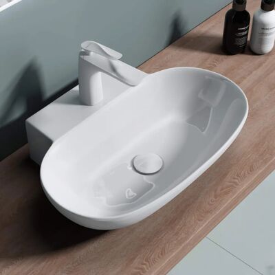 Doporro - Lavabo sobre encimera Brüssel-899 - 56cm - Revestimiento Nano de fácil limpieza Doporro - Lavabo sobre encimera Brüssel-899 - 56cm - Revestimiento Nano de fácil limpieza